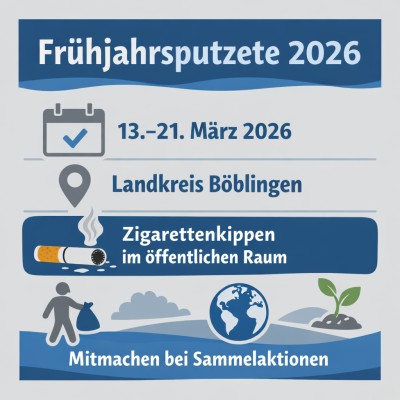 Frühjahrsputzete 2026 setzt Schwerpunkt auf Zigarettenkippen